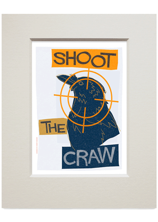 Shoot the craw – small mounted print - Indy Prints by Stewart Bremner