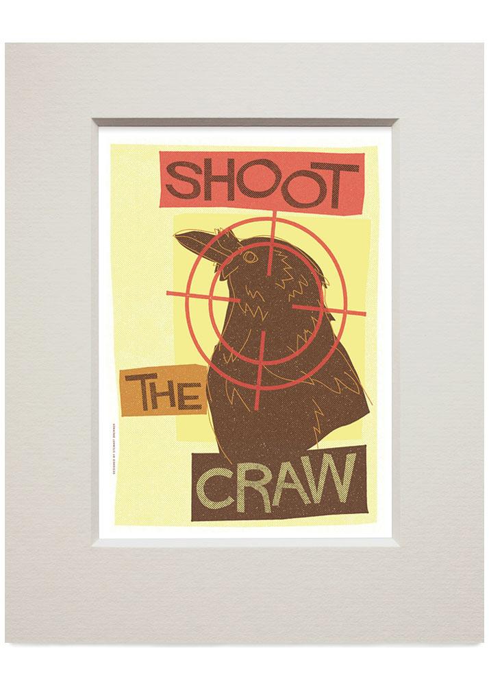 Shoot the craw – small mounted print - yellow - Indy Prints by Stewart Bremner