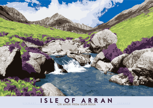 Isle of Arran: Cìr Mhòr from Glen Rosa – giclée print - yellow - Indy Prints by Stewart Bremner