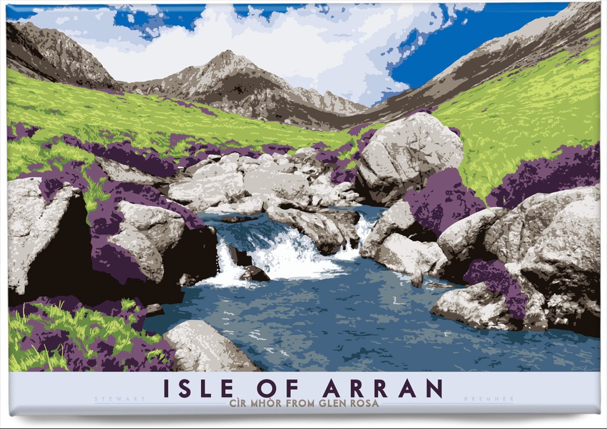 Isle of Arran: Cìr Mhòr from Glen Rosa – magnet - natural - Indy Prints by Stewart Bremner
