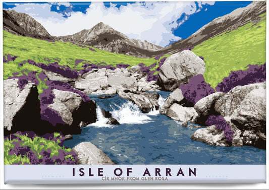 Isle of Arran: Cìr Mhòr from Glen Rosa – magnet - natural - Indy Prints by Stewart Bremner
