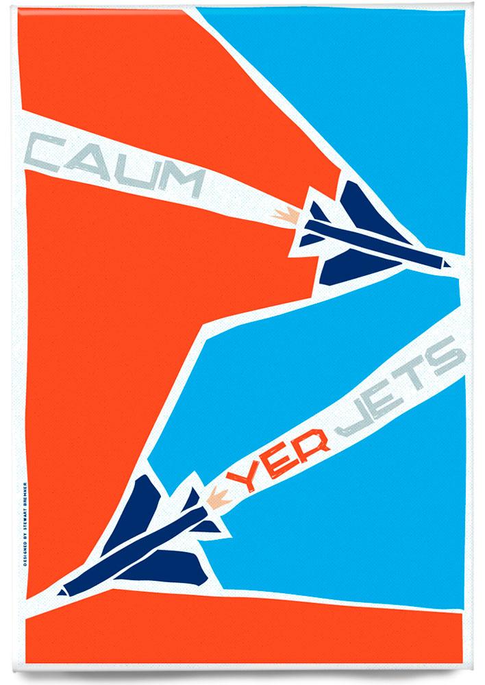 Caum yer jets – magnet - red - Indy Prints by Stewart Bremner