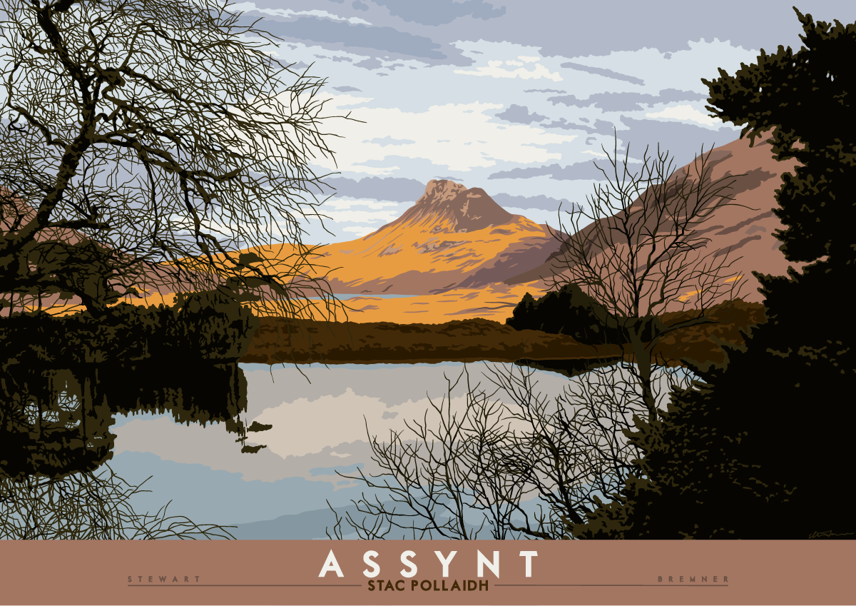 Assynt: Stac Pollaidh – giclée print - orange - Indy Prints by Stewart Bremner
