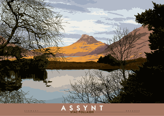 Assynt: Stac Pollaidh – giclée print - orange - Indy Prints by Stewart Bremner