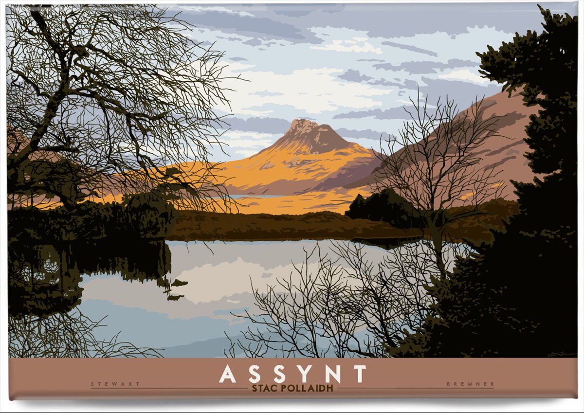 Assynt: Stac Pollaidh – magnet - natural - Indy Prints by Stewart Bremner