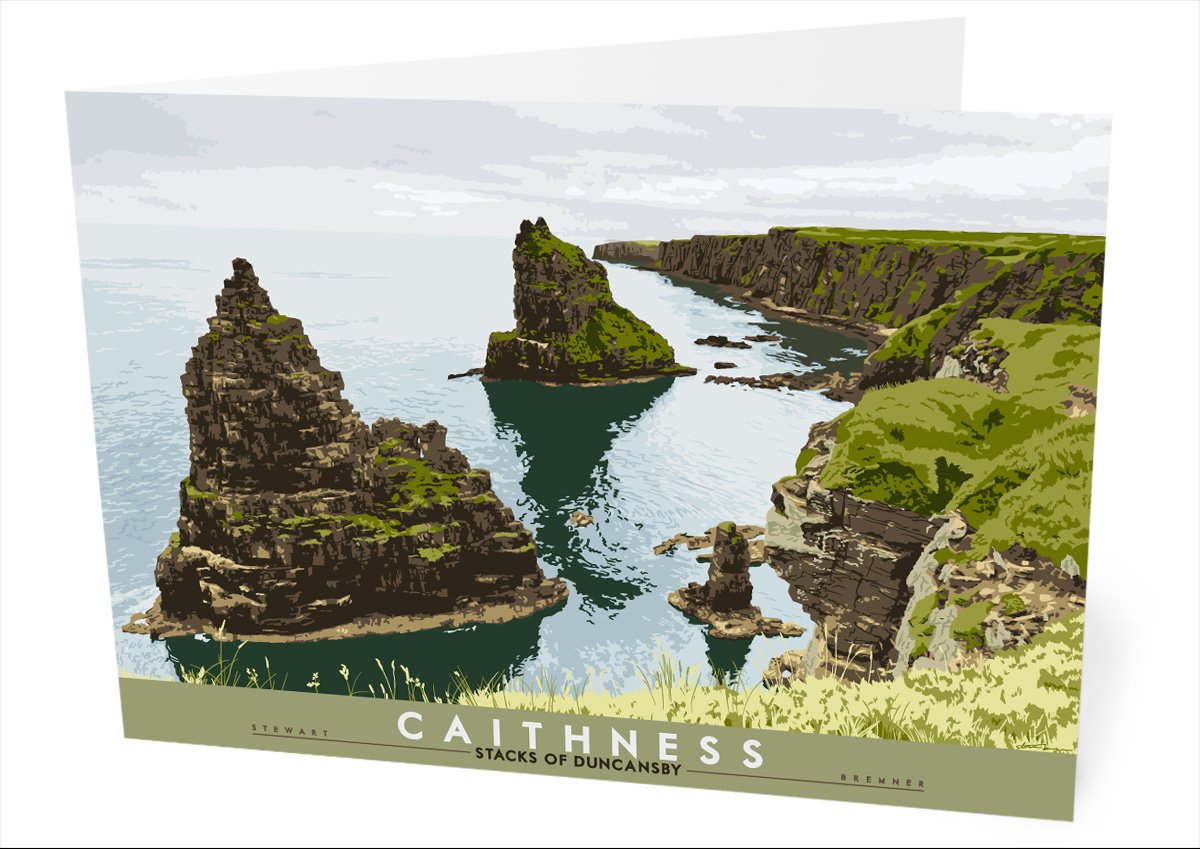 Caithness: Stacks of Duncansby – card - natural - Indy Prints by Stewart Bremner