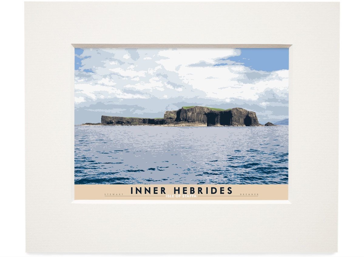 Inner Hebrides: Isle of Staffa – small mounted print - natural - Indy Prints by Stewart Bremner