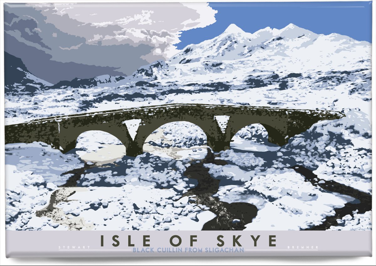 Isle of Skye: Black Cuillin from Sligachan – magnet - natural - Indy Prints by Stewart Bremner