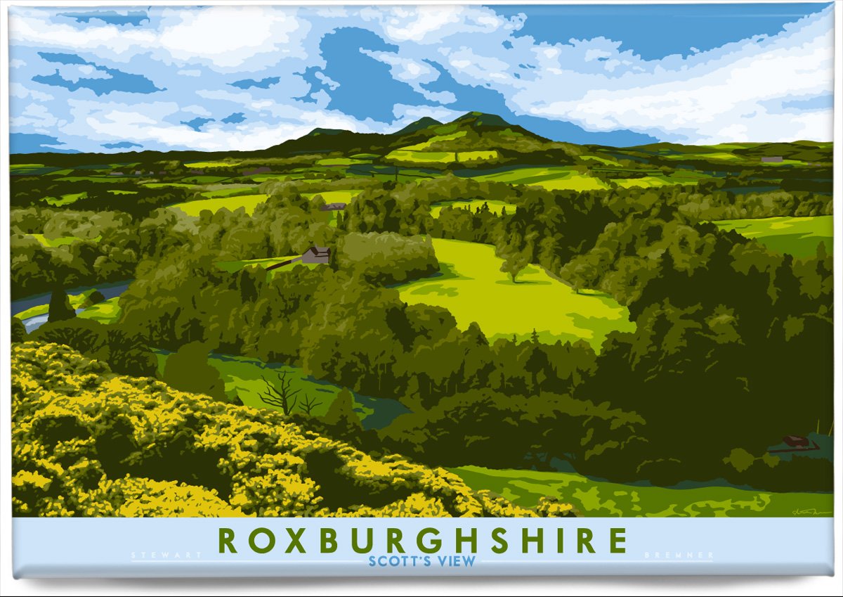 Roxburghshire: Scott’s View – magnet - natural - Indy Prints by Stewart Bremner