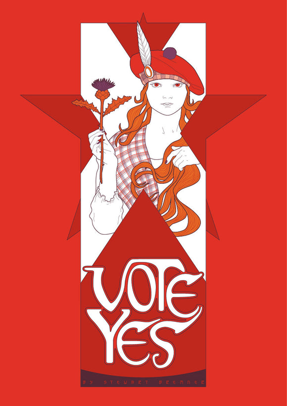 Vote Yes – red – giclée print - Indy Prints by Stewart Bremner