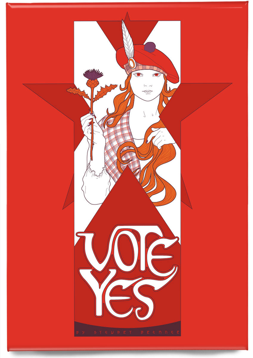 Vote Yes – red – magnet - Indy Prints by Stewart Bremner