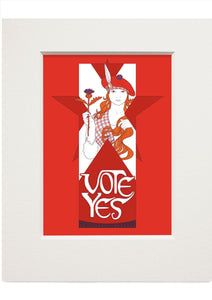 Vote Yes – red – small mounted print - Indy Prints by Stewart Bremner