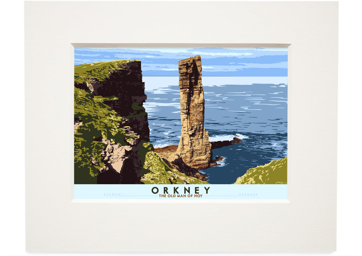 Orkney: The Old Man of Hoy – small mounted print - natural - Indy Prints by Stewart Bremner