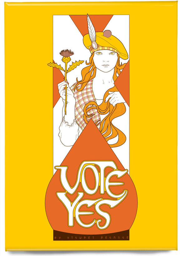 Vote Yes – yellow – magnet - Indy Prints by Stewart Bremner