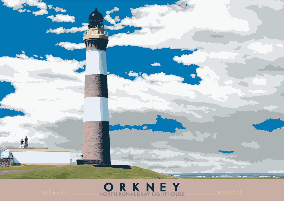 Orkney: North Ronaldsay Lighthouse – poster - natural - Indy Prints by Stewart Bremner