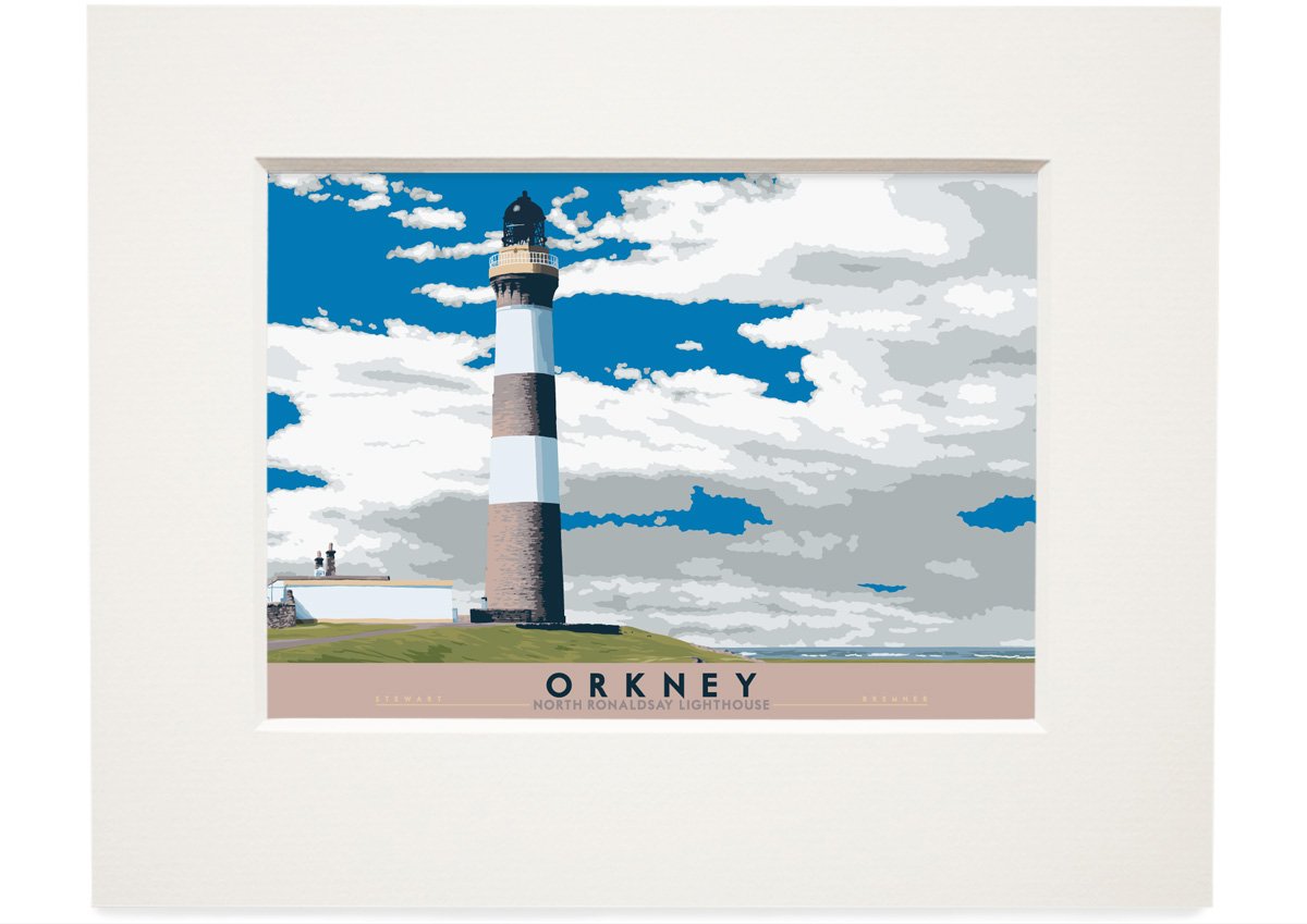 Orkney: North Ronaldsay Lighthouse – small mounted print - natural - Indy Prints by Stewart Bremner