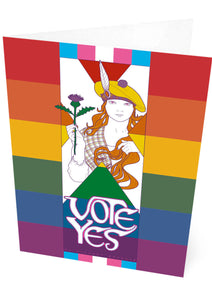 Vote Yes – rainbow – card - Indy Prints by Stewart Bremner