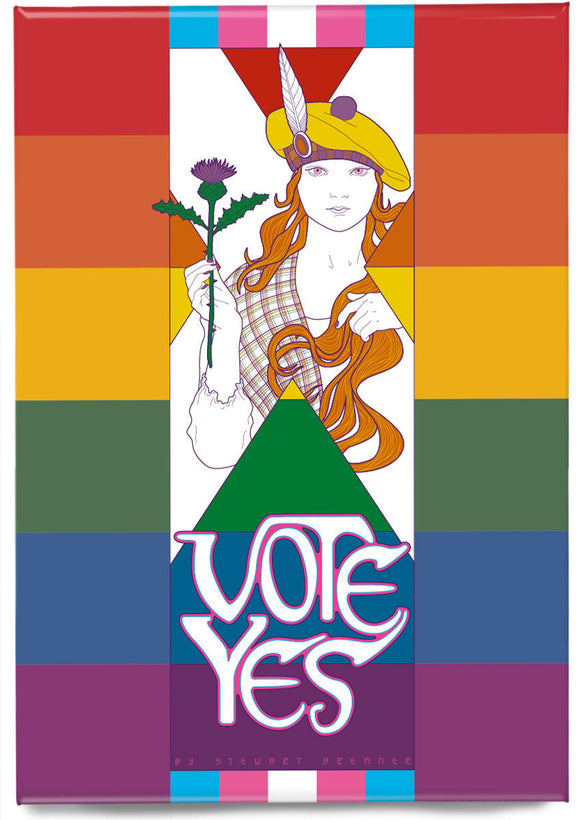 Vote Yes – rainbow – magnet - Indy Prints by Stewart Bremner