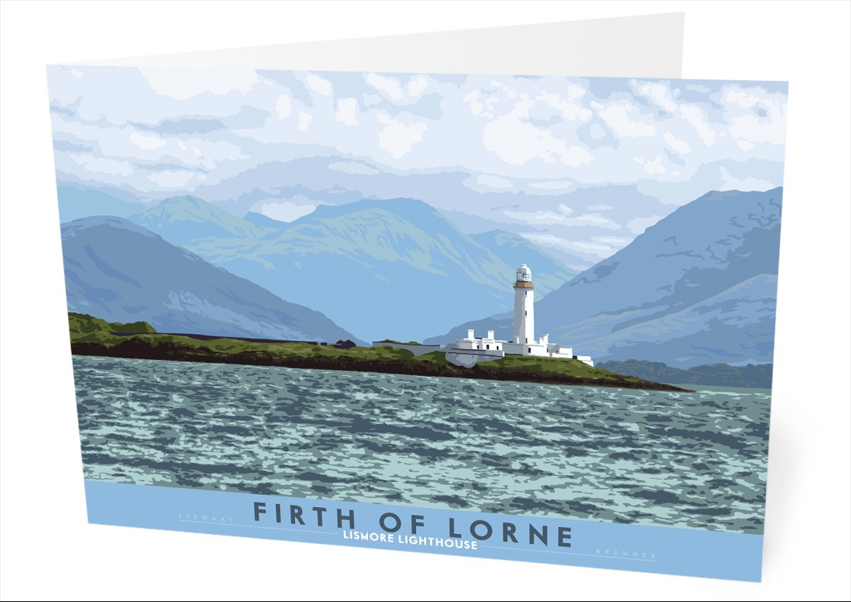 Firth of Lorne: Lismore Lighthouse – card - natural - Indy Prints by Stewart Bremner