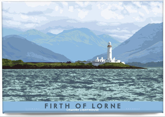Firth of Lorne: Lismore Lighthouse – magnet - natural - Indy Prints by Stewart Bremner