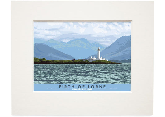 Firth of Lorne: Lismore Lighthouse – small mounted print - natural - Indy Prints by Stewart Bremner