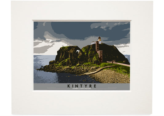 Kintyre: Sanda Lighthouse – small mounted print - natural - Indy Prints by Stewart Bremner