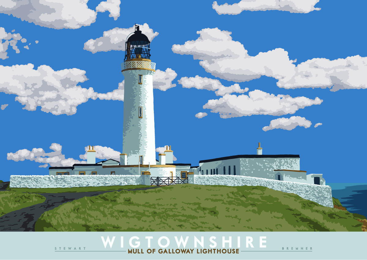 Wigtownshire: Mull of Galloway Lighthouse – poster - natural - Indy Prints by Stewart Bremner