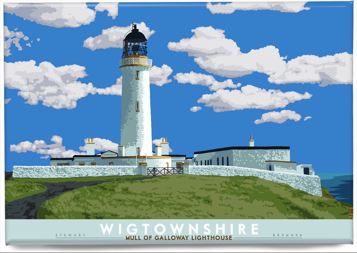 Wigtownshire: Mull of Galloway Lighthouse – magnet - natural - Indy Prints by Stewart Bremner