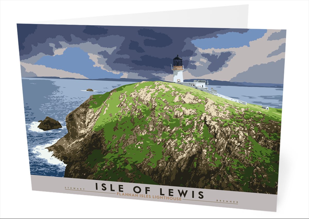 Isle of Lewis: Flannan Isles Lighthouse – card - natural - Indy Prints by Stewart Bremner