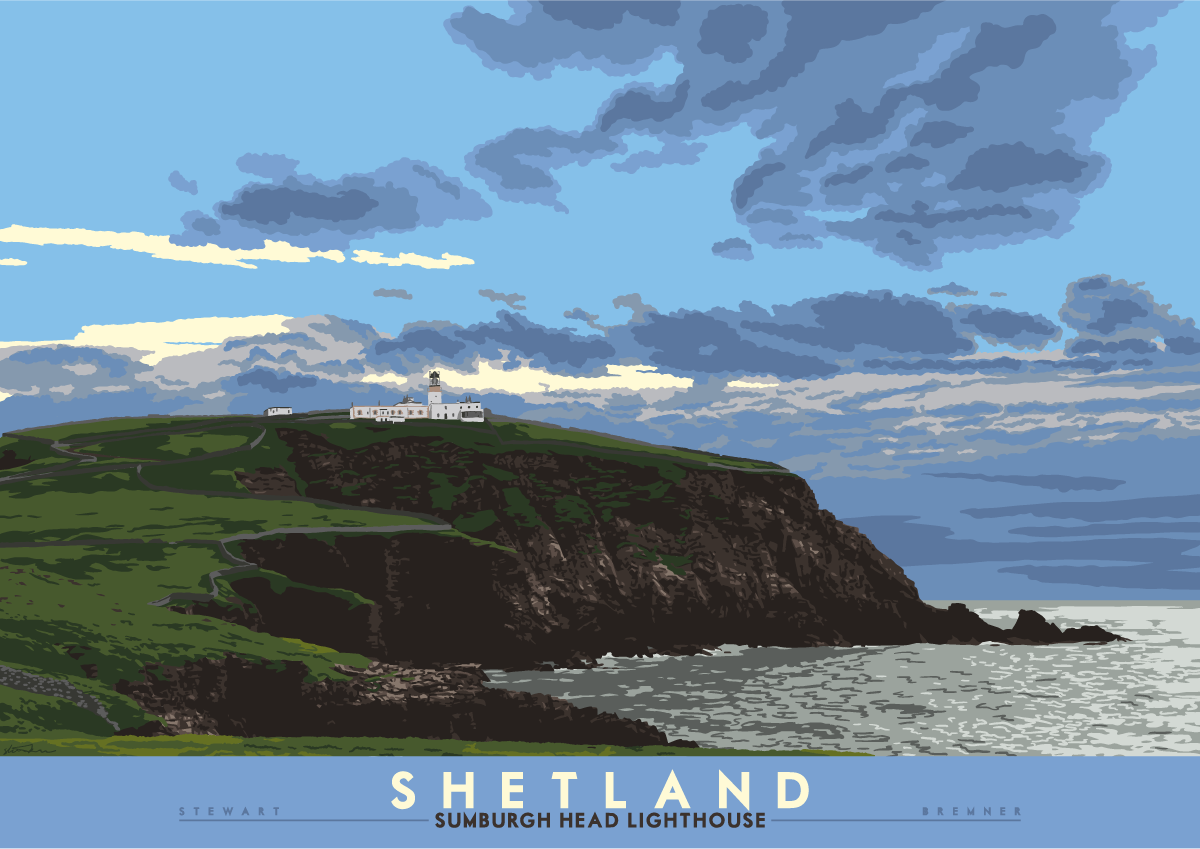 Shetland: Sumburgh Head Lighthouse – poster - natural - Indy Prints by Stewart Bremner