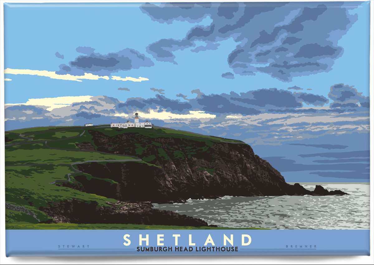 Shetland: Sumburgh Head Lighthouse – magnet - natural - Indy Prints by Stewart Bremner