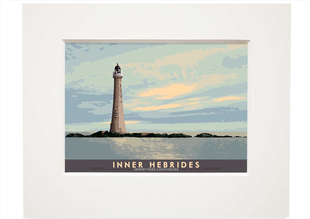 Inner Hebrides: Skerryvore Lighthouse – small mounted print