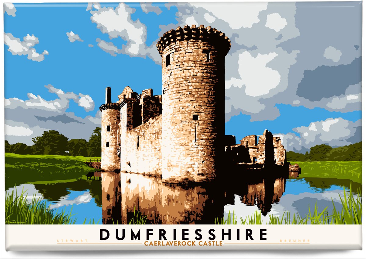 Dumfriesshire: Caerlaverock Castle – magnet - natural - Indy Prints by Stewart Bremner
