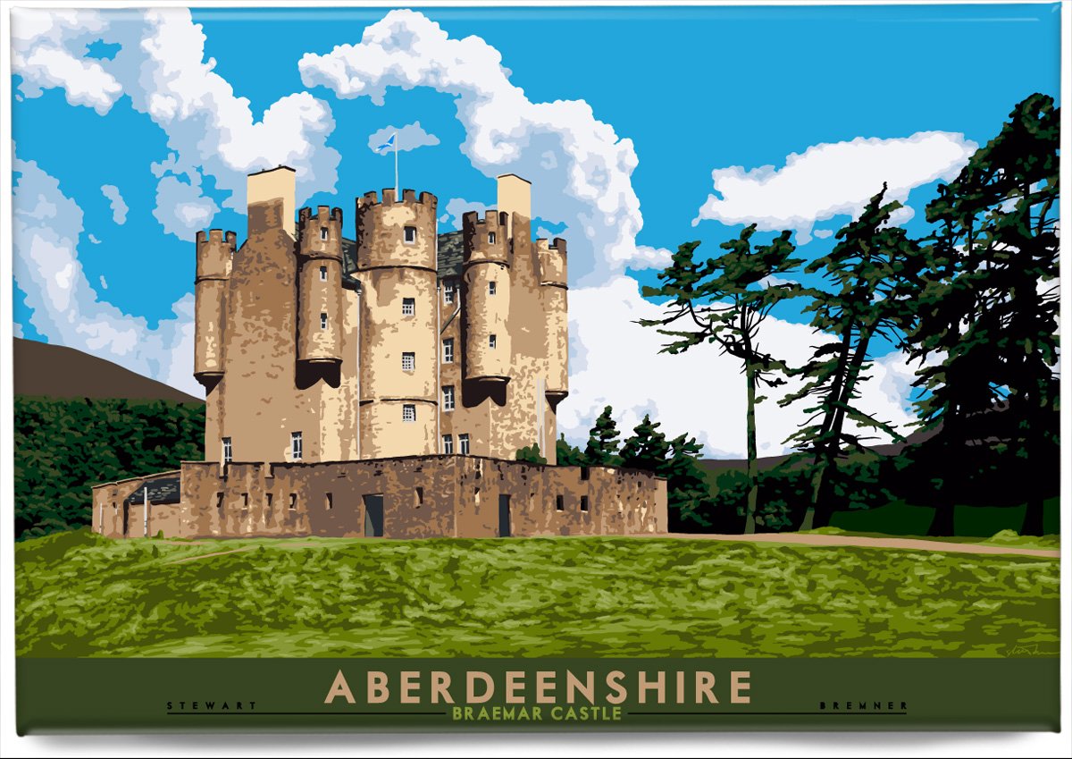 Aberdeenshire: Braemar Castle – magnet - natural - Indy Prints by Stewart Bremner