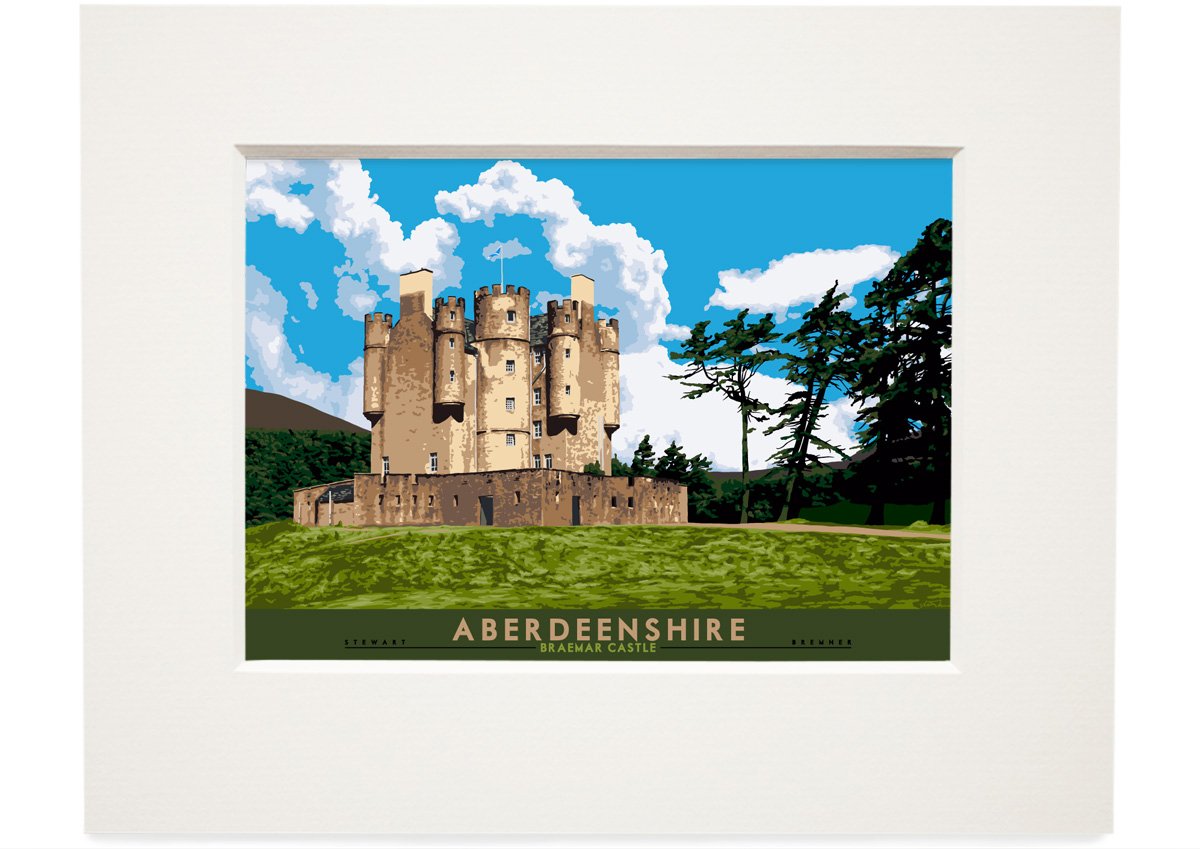 Aberdeenshire: Braemar Castle – small mounted print - natural - Indy Prints by Stewart Bremner
