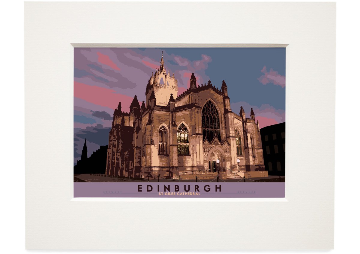 Edinburgh: St Giles Cathedral – small mounted print - natural - Indy Prints by Stewart Bremner