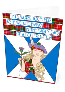 The early days of a better nation (tartan) – card