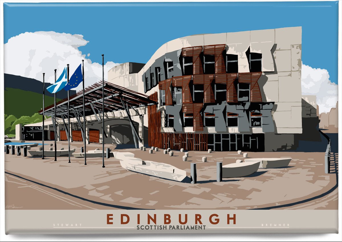 Edinburgh: Scottish Parliament – magnet - natural - Indy Prints by Stewart Bremner