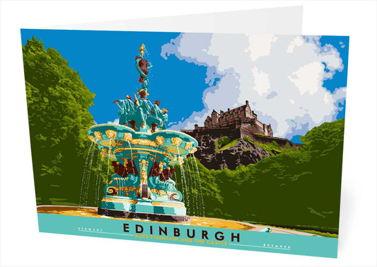 Edinburgh: Ross Fountain and the Castle – card