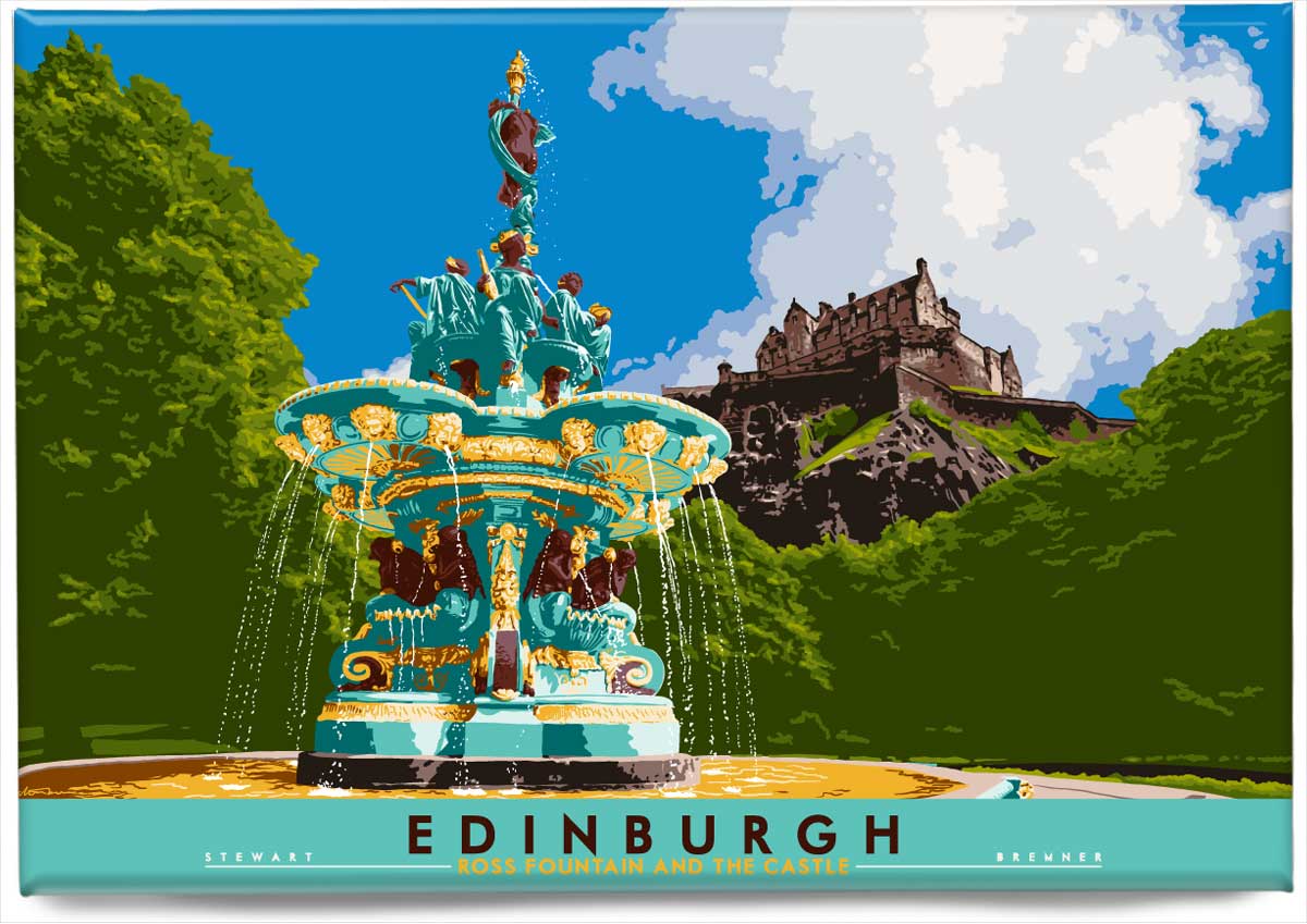 Edinburgh: Ross Fountain and the Castle – magnet