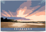 Edinburgh: Portobello Sunset – magnet - natural - Indy Prints by Stewart Bremner