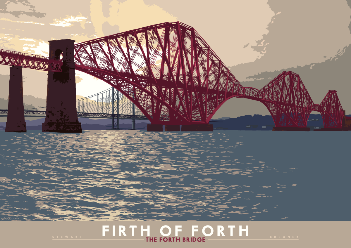 Firth of Forth: the Forth Bridge – giclée print - natural - Indy Prints by Stewart Bremner