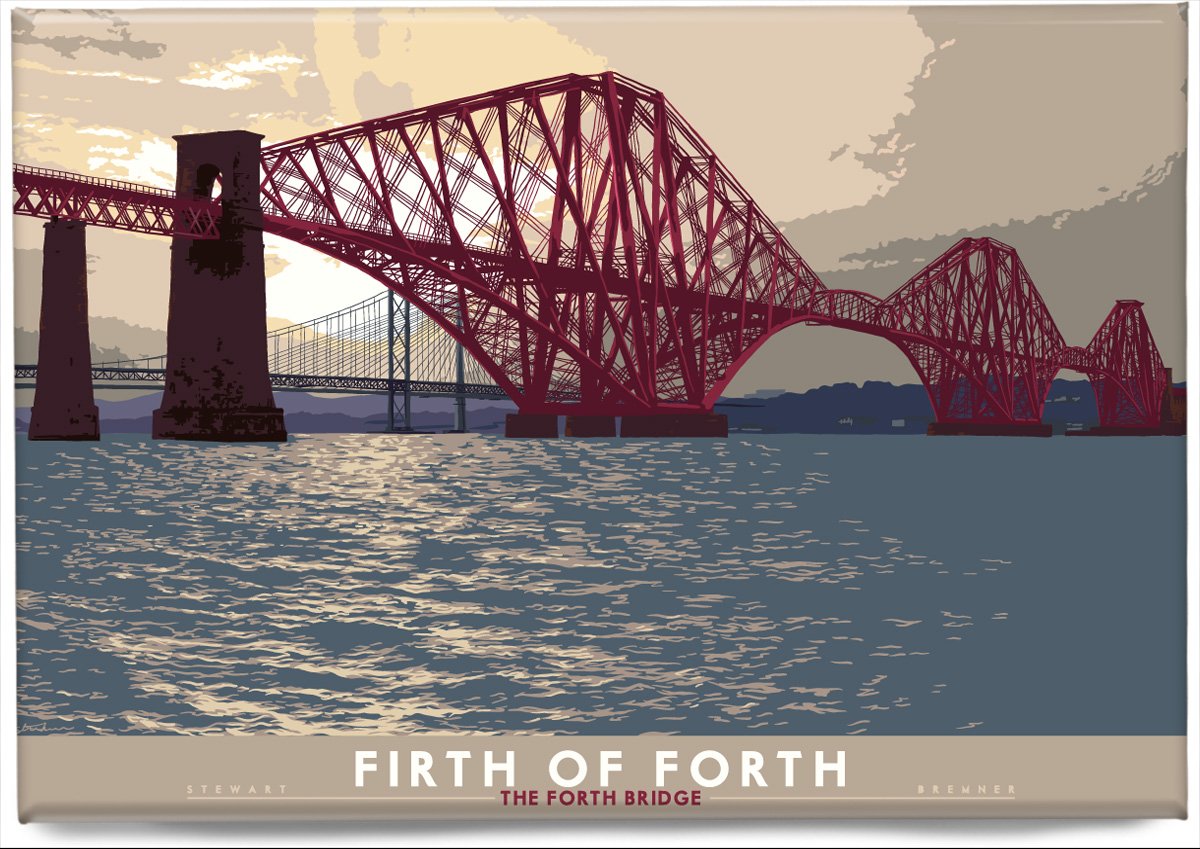 Firth of Forth: the Forth Bridge – magnet - natural - Indy Prints by Stewart Bremner
