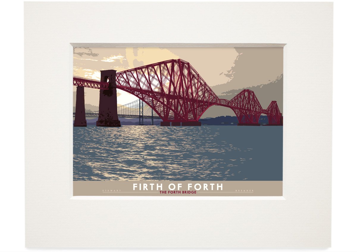 Firth of Forth: the Forth Bridge – small mounted print - natural - Indy Prints by Stewart Bremner