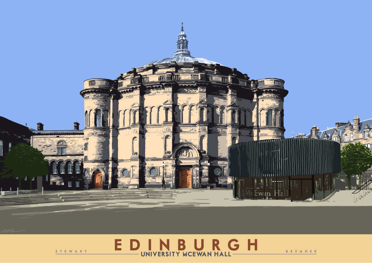 Edinburgh: University McEwan Hall – poster - natural - Indy Prints by Stewart Bremner