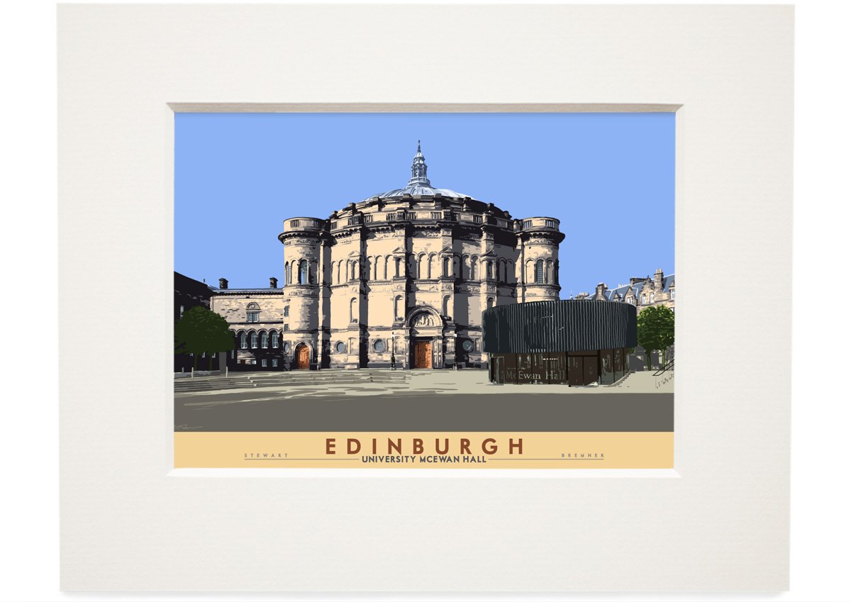 Edinburgh: University McEwan Hall – small mounted print - natural - Indy Prints by Stewart Bremner