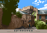 Edinburgh: the Castle from The Vennel – giclée print