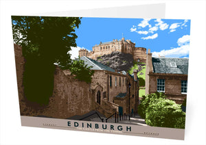 Edinburgh: the Castle from The Vennel – card