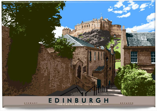 Edinburgh: the Castle from The Vennel – magnet
