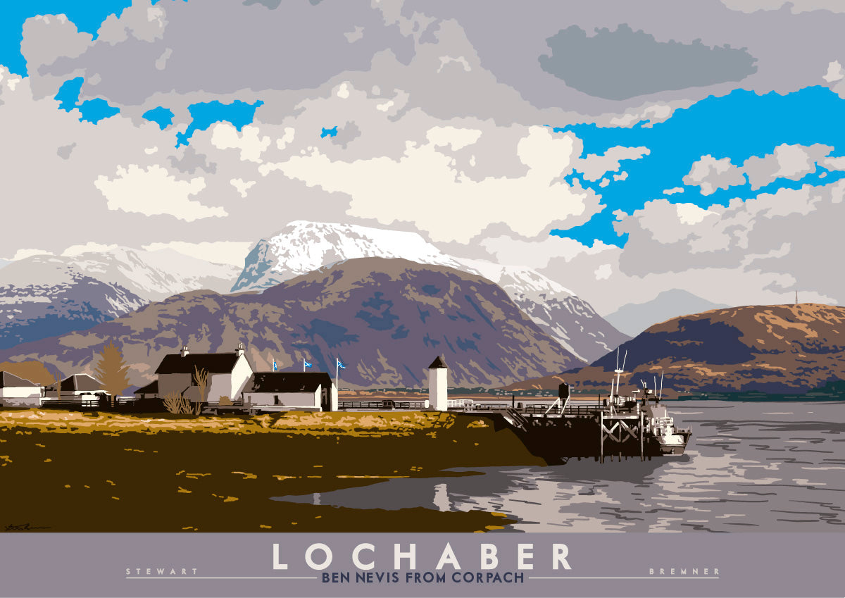Lochaber: Ben Nevis from Corpach – poster - natural - Indy Prints by Stewart Bremner